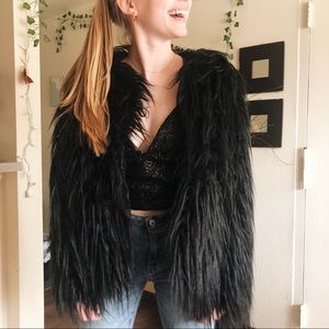 Black shaggy jacket